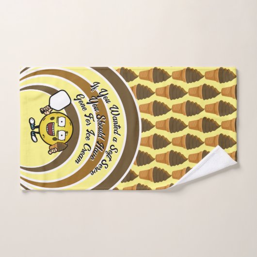 Chocolade Zachte Serve Pickleball Fun Bruin Geel Handdoek (Handdoek)