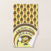 Chocolade Zachte Serve Pickleball Fun Bruin Geel Handdoek (Handdoek)