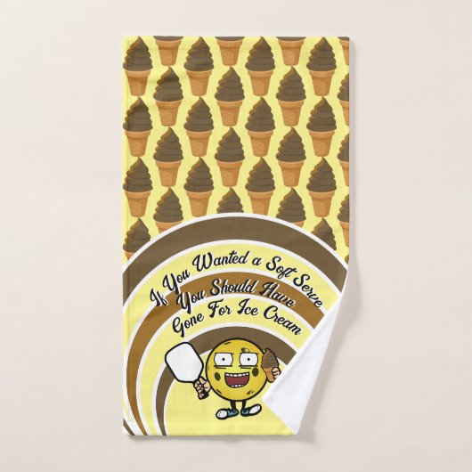 Chocolade Zachte Serve Pickleball Fun Bruin Geel Handdoek (Handdoek)