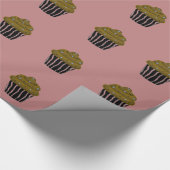 Chocolade Zebra Patroon Cupcakes Cadeaupapier (Hoek)