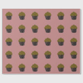Chocolade Zebra Patroon Cupcakes Cadeaupapier (Vlak)