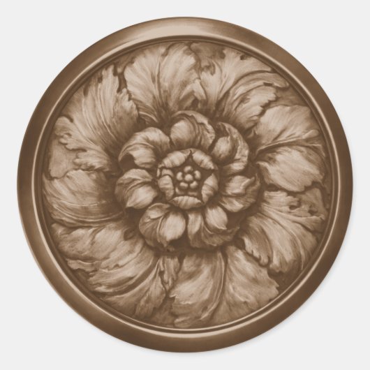 Chocolade Zegel met Vintage Barok Reliëf Look (Voorkant)