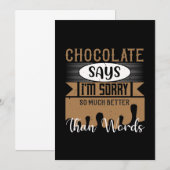 Chocolade zegt sorry zoveel beter dan woorden save the date (Voorkant / Achterkant)