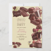 Chocolade zoete verjaardagsfeestje kaart (Voorkant)