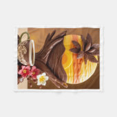 Chocolade Zonsondergang en Coffee Art Fleece Deken (Voorkant (Horizontaal))