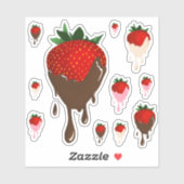 chocoladeaardbeisticker sticker (Vel)