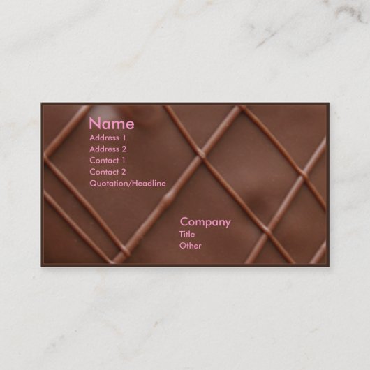 Chocoladebalk Visitekaartje (Voorkant)