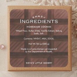 Chocoladebalkleuren Bakkerij Ingrediënten Product Vierkante Sticker