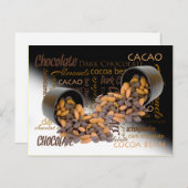 Chocoladebeetjes en amandelen sluiten foto's briefkaart (Voorkant / Achterkant)