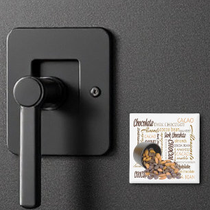 Chocoladebeetjes en amandelen sluiten foto's magneet