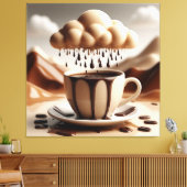 Chocoladebeker met Fantasie Wolk Druppelend Canvas Afdruk (Insitu (Woonkamer))