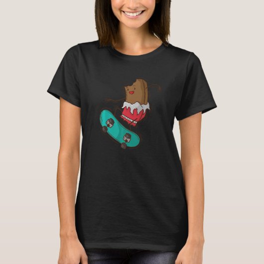 Chocoladebitten houden van Skateboarden T-shirt (Voorkant)