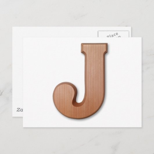 Chocoladebrief J Briefkaart (Voorkant / Achterkant)