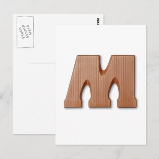 Chocoladebrief M Briefkaart (Voorkant / Achterkant)