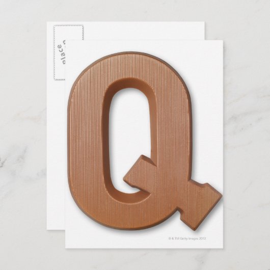 Chocoladebrief q briefkaart (Voorkant / Achterkant)