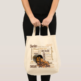 Chocoladebrokken en amandelen Close-up foto Tote Bag
