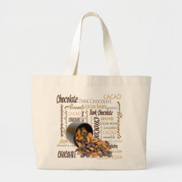 Chocoladebrokken en amandelen Close-up foto Tote Bag