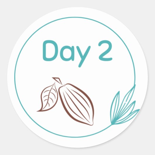 Chocoladebroodje Dag 2 Ronde Sticker (Voorkant)
