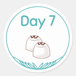 Chocoladebroodje Dag 7 Ronde Sticker