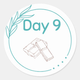 Chocoladebroodje Dag 9 Ronde Sticker