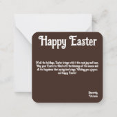 Chocoladebroodje, wenskaart notitiekaartje (Achterkant)