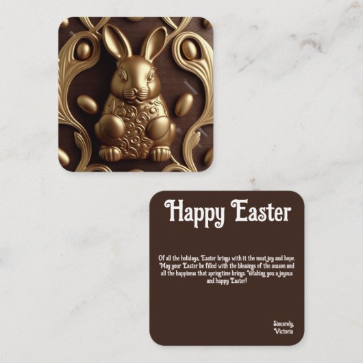 Chocoladebroodje, wenskaart notitiekaartje (Voorkant / Achterkant)