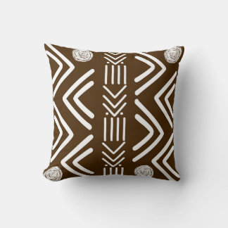 Chocoladebruin Afrikaans Bogolan Tribal Design Kussen