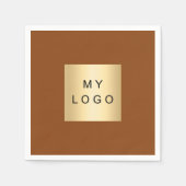 Chocoladebruin bedrijf logo servet (Voorkant)