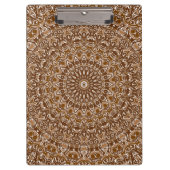 Chocoladebruin en wit mandala patroon klembord (Voorkant)