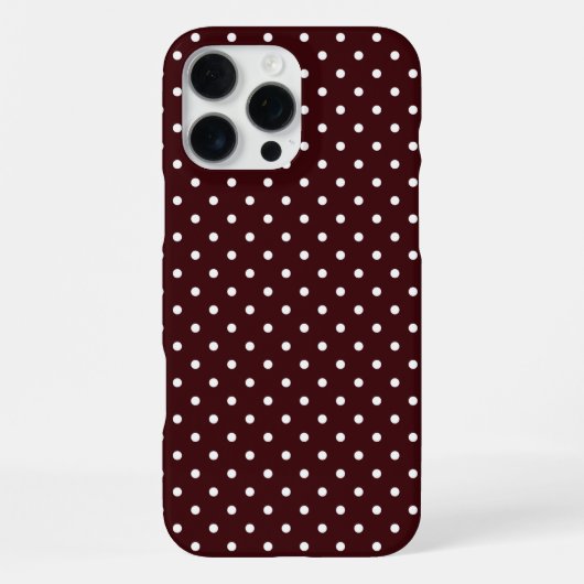 Chocoladebruin en wit stippenpatroon iPhone hoesje (Achterkant)