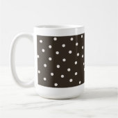 Chocoladebruin en witte stippen koffiemok (Links)