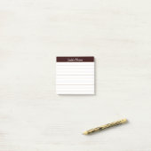 Chocoladebruin Gelinieerd Gepersonaliseerd Easy Re Post-it® Notes (Op bureau)