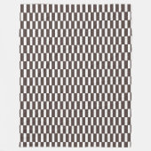 Chocoladebruin geometrisch schaakbordpatroon fleece deken (Voorkant)