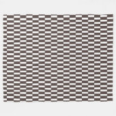 Chocoladebruin geometrisch schaakbordpatroon fleece deken (Voorkant (Horizontaal))