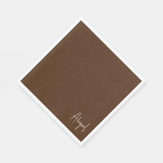Chocoladebruin gepersonaliseerde douche servet (Hoek)