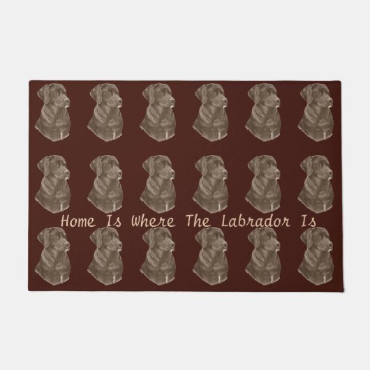 chocoladebruin Labrador retreive hondenportretkuns Deurmat (Voorkant)