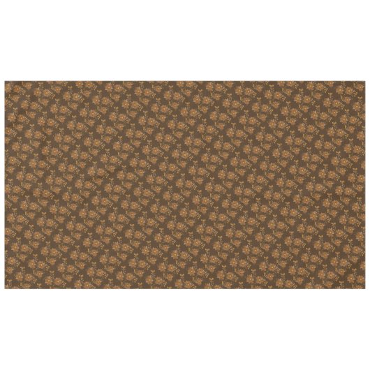 Chocoladebruin met bloemenprint tafelkleed (Voorkant (Horizontaal))