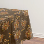 Chocoladebruin met bloemenprint tafelkleed (Voorbeeld)