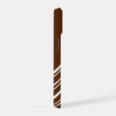 Chocoladebruin met witte strepen iPhone 15 case (Rechterkant)