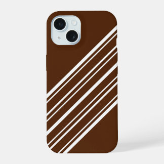 Chocoladebruin met witte strepen iPhone 15 case