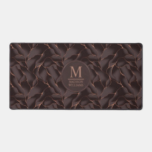 Chocoladebruin & Roze Goud Abstract Golfpatroon Bureaumat