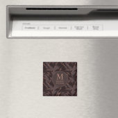 Chocoladebruin & Roze Goud Abstract Golfpatroon Magneet (Insitu (Vaatwasser))
