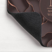 Chocoladebruin & Roze Goud Abstract Golfpatroon Muismat (Hoek)