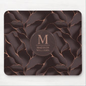 Chocoladebruin & Roze Goud Abstract Golfpatroon Muismat (Voorkant)