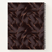 Chocoladebruin & Roze Goud Abstract Golfpatroon Notitieboek (Achterkant)