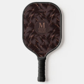 Chocoladebruin & Roze Goud Abstract Golfpatroon Pickleball Paddle (Achterkant)