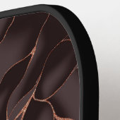 Chocoladebruin & Roze Goud Abstract Golfpatroon Pickleball Paddle (Links Detail)
