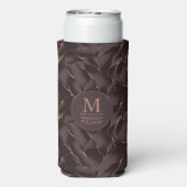 Chocoladebruin & Roze Goud Abstract Golfpatroon Seltzer Blikjeskoeler (Seltzer Achterkant)