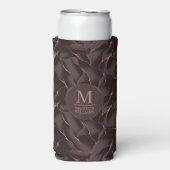 Chocoladebruin & Roze Goud Abstract Golfpatroon Seltzer Blikjeskoeler (Seltzer Voorkant)