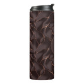 Chocoladebruin & Roze Goud Abstract Golfpatroon Thermosbeker (Gedraaid links)
